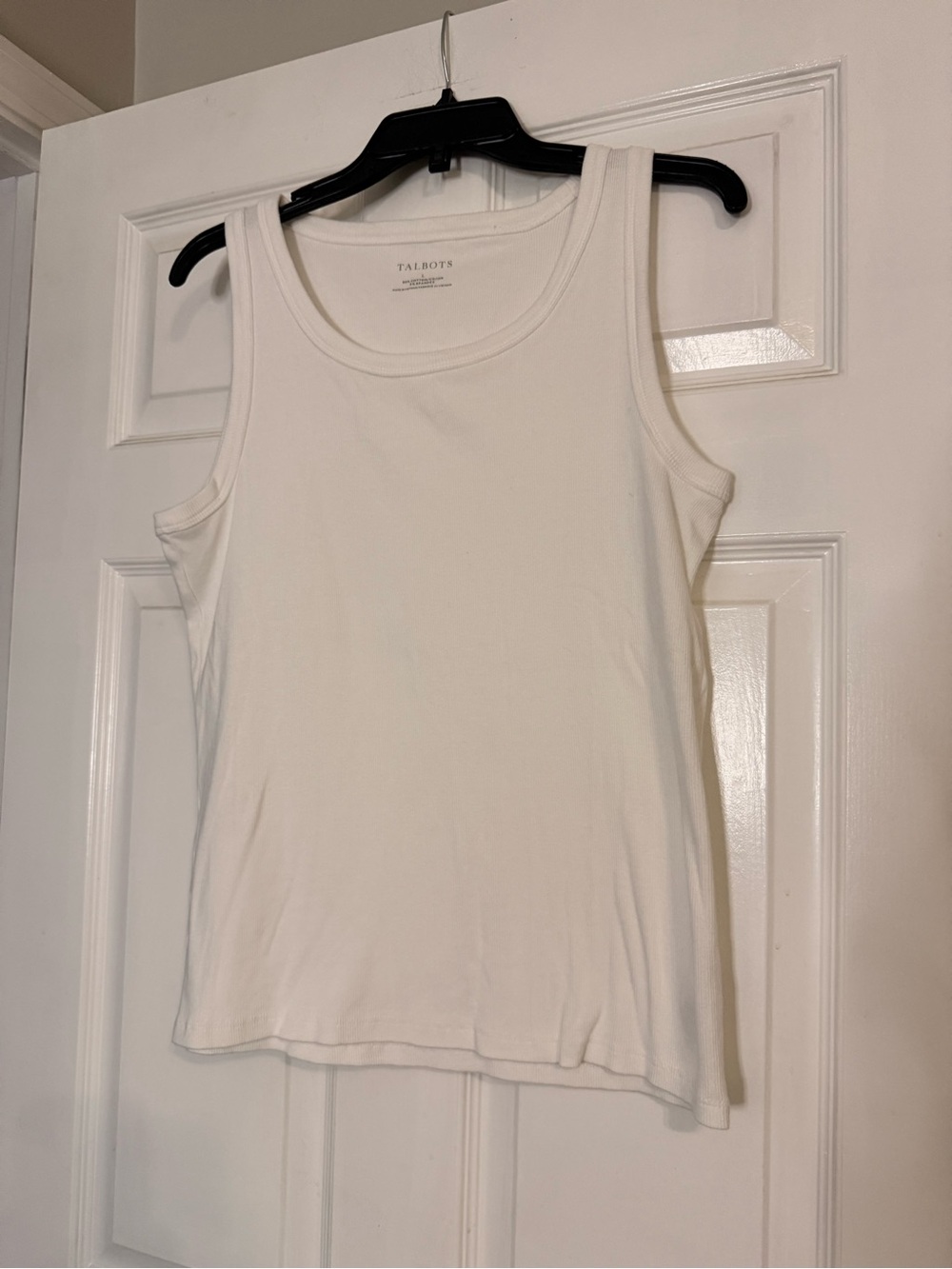 Talbots Women's Cream Scoop Neck Tank Top